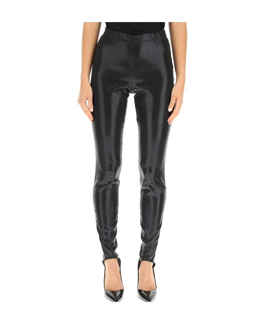 Faux-Leather Ankle Cuff Leggings