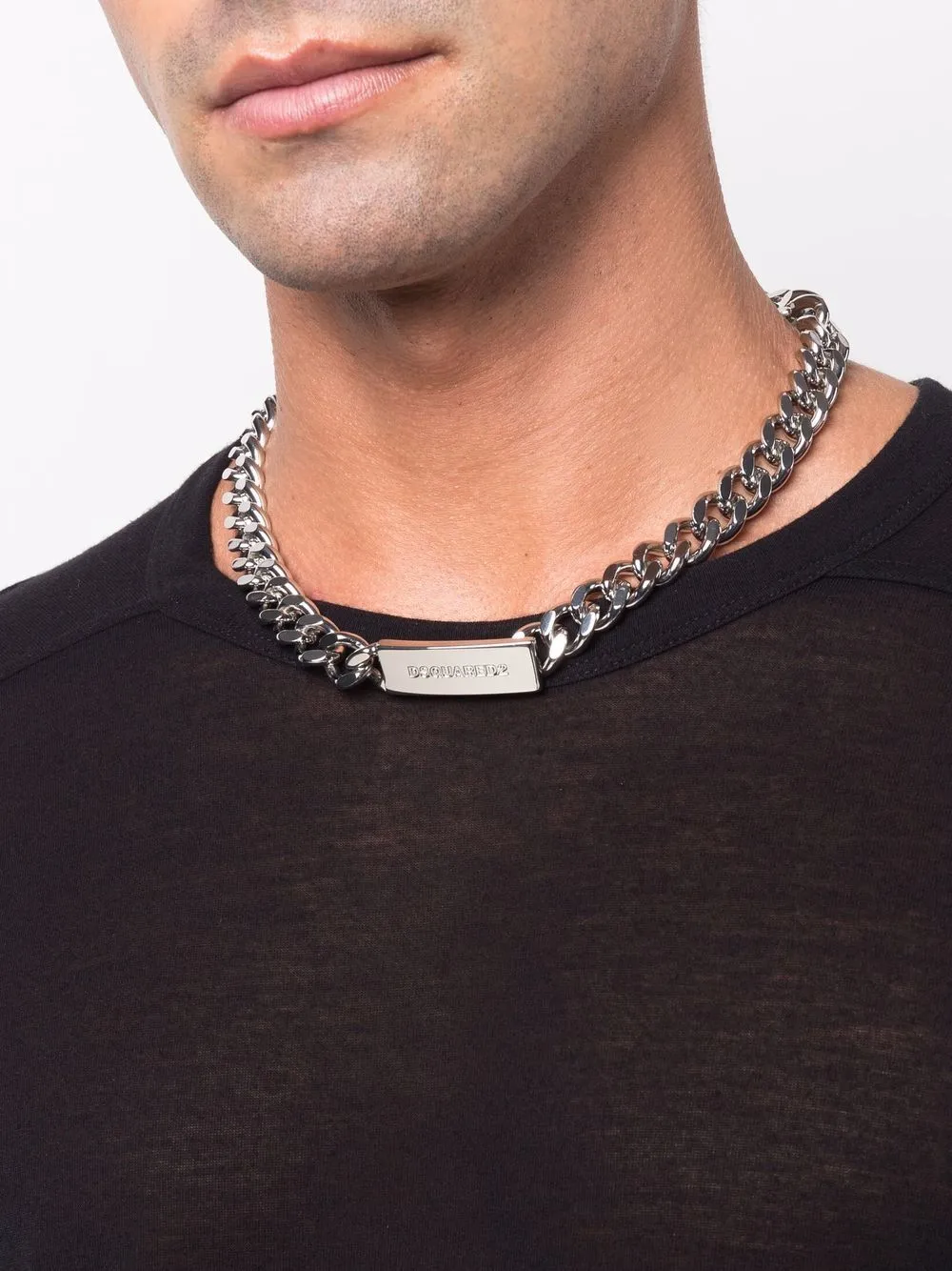 Logo Plaque Chain Necklace