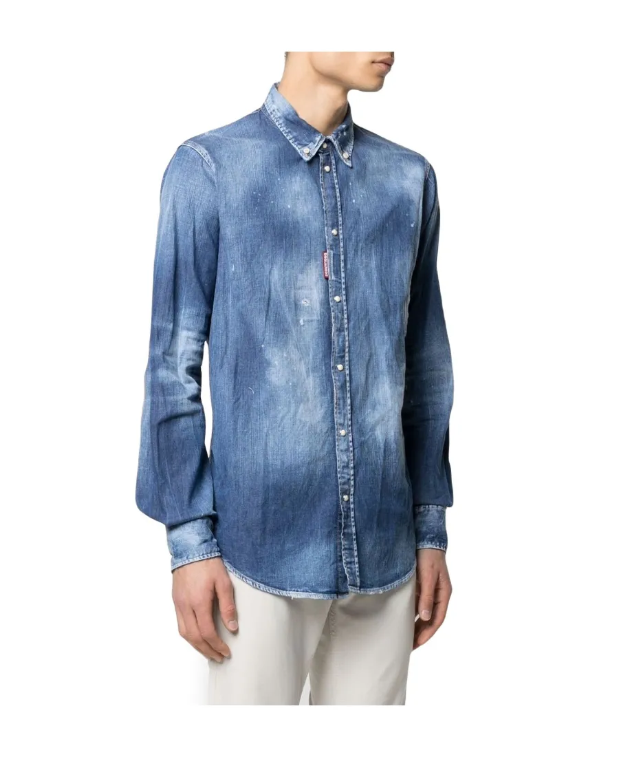 Distressed Effect Denim Shirt