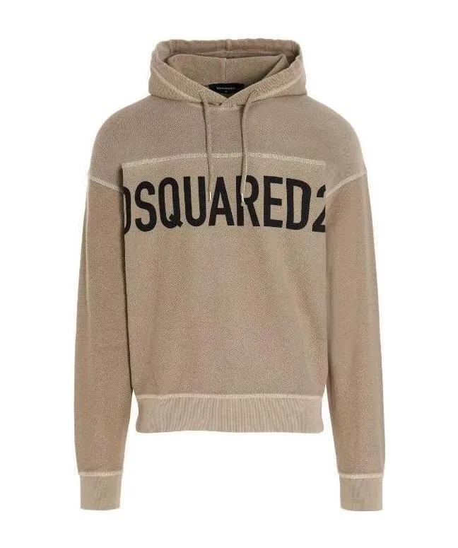 Logo Print Drawstring Hoodie