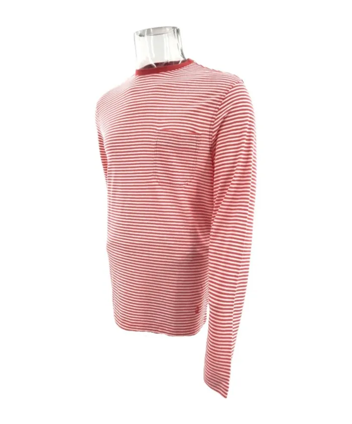 Round Collar Striped T-Shirt