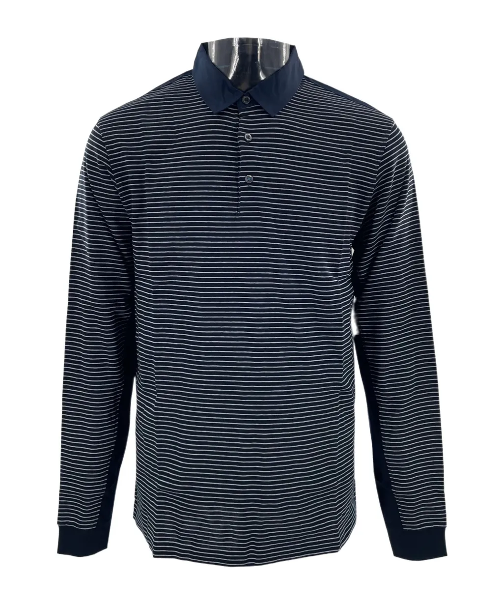 Striped Long-Sleeved Polo Shirt