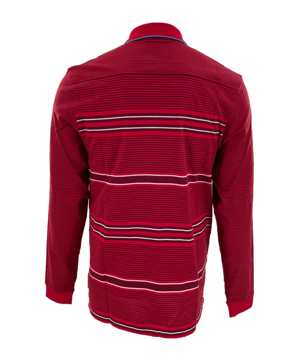Striped Long Sleeve Polo Shirt
