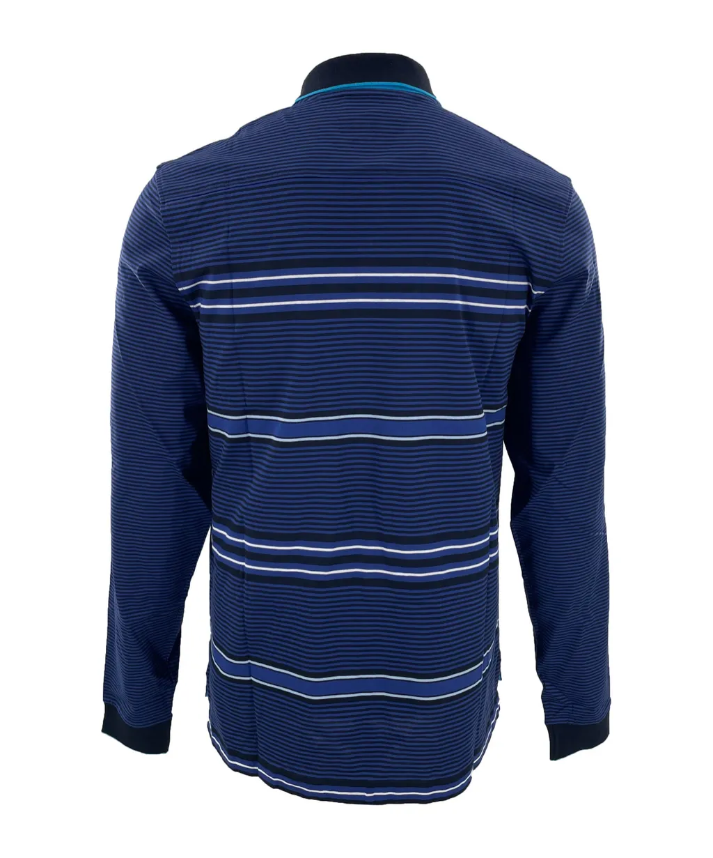 Striped Long-Sleeved Polo Shirt