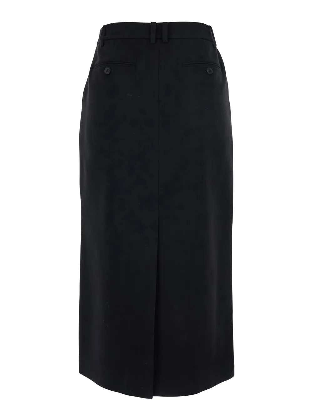 Belted Wool-Blend Long Skirt
