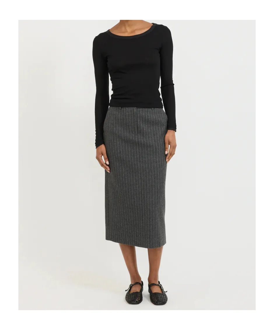 Pinstripe Long Skirt