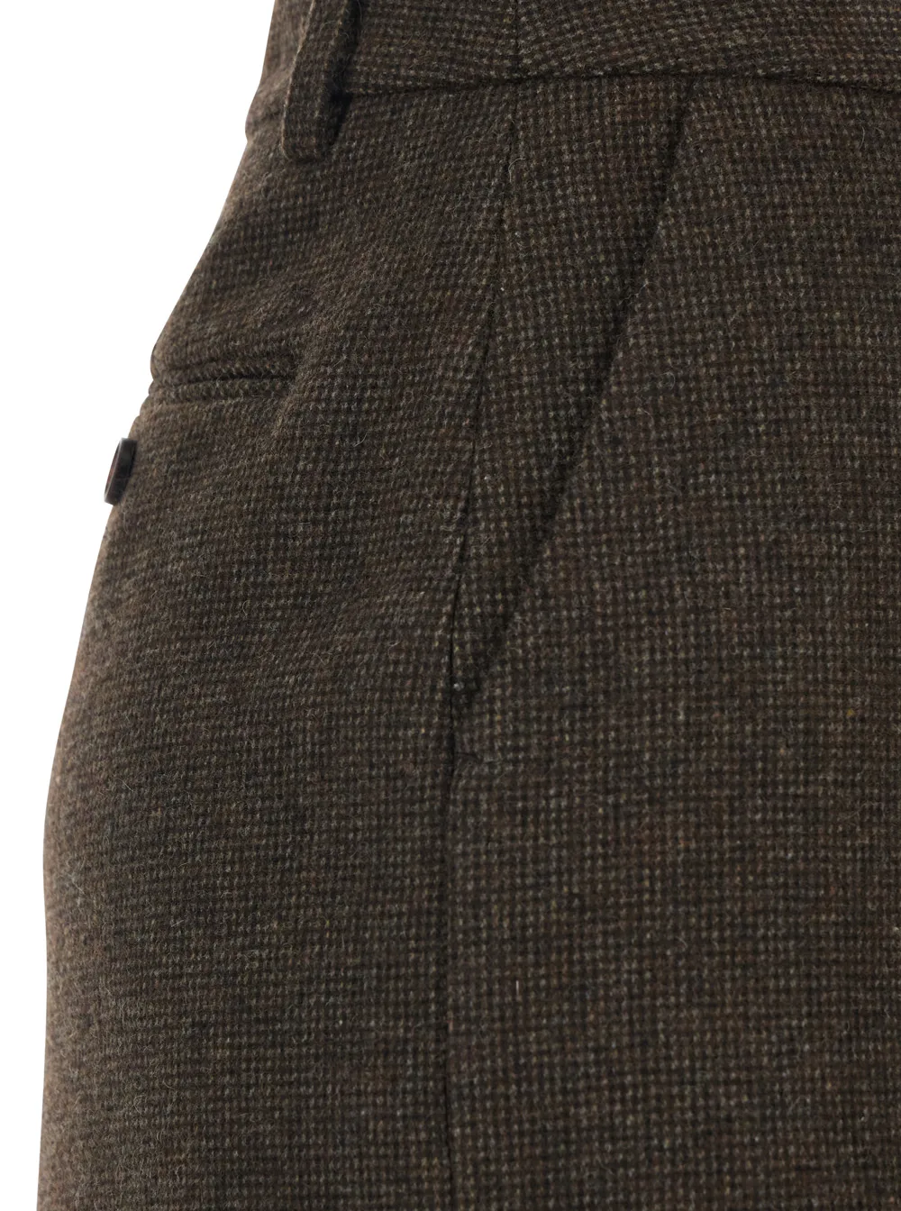 Check Motif Wool-Blend Skirt
