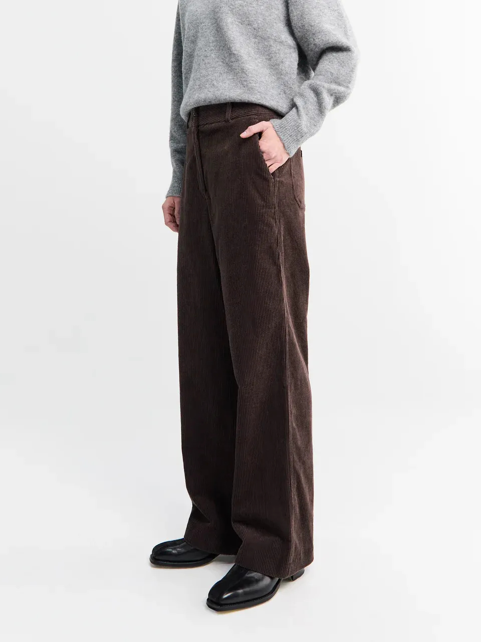 Corduroy Wide-Leg Pants