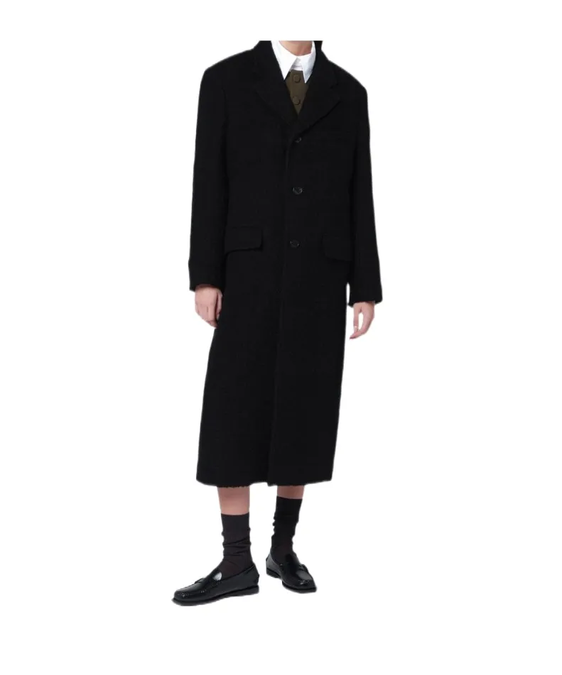 Single-Breasted Wool-Blend Coat