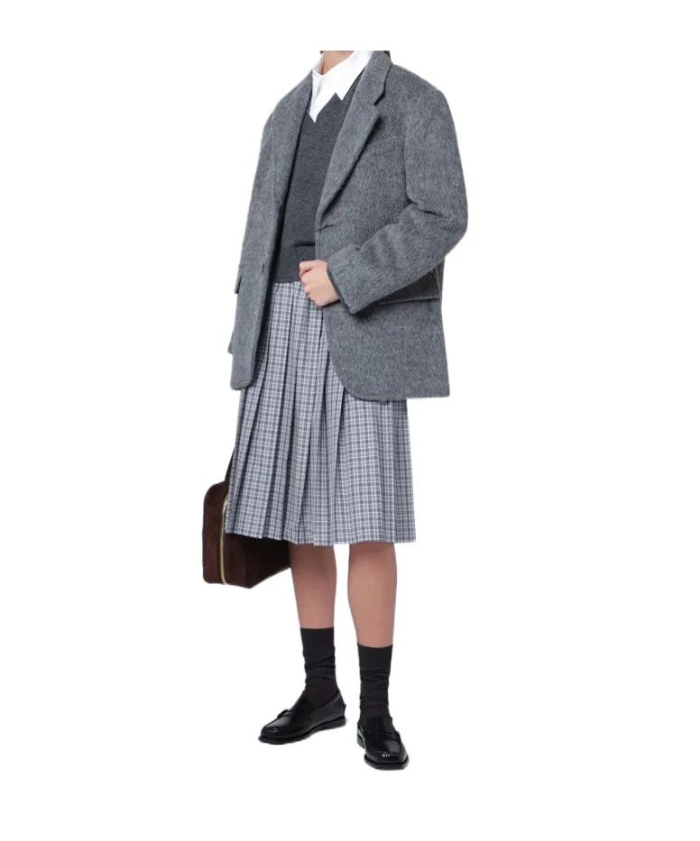 Textured Wool Blend Coat