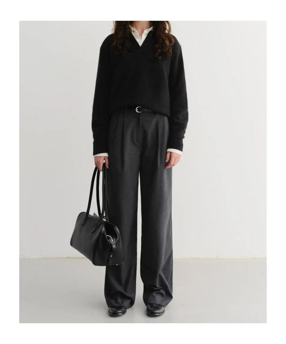 Double-Pleated Casual Trousers