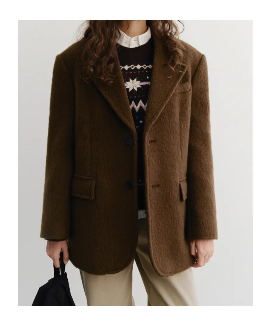 Buttoned V-Neck Jacket
