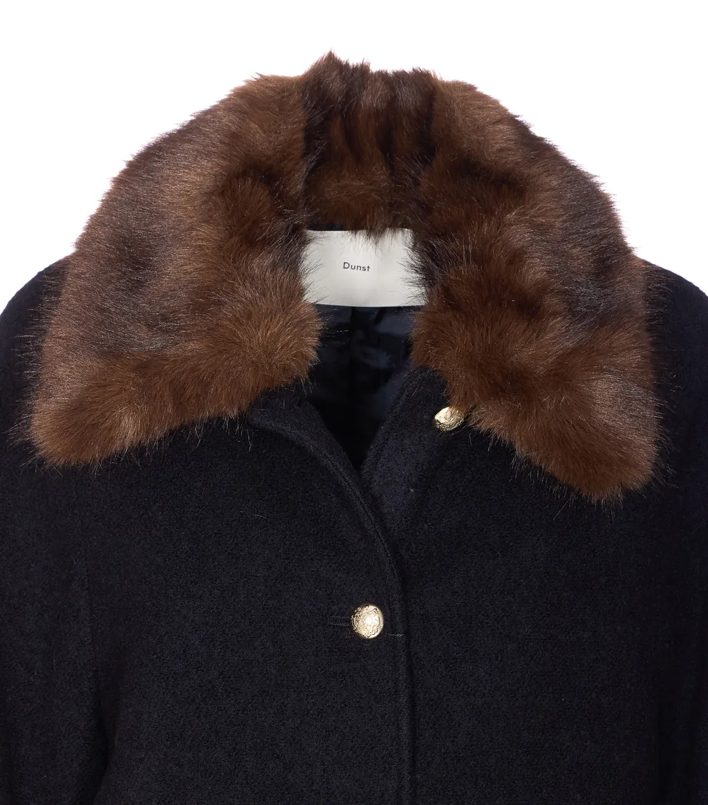 Boucle Hooded Coat