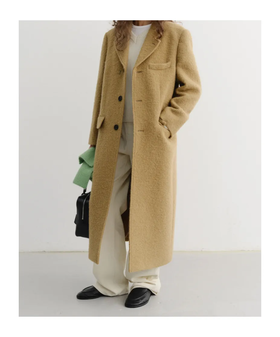 Boucle Wool 3-Button Coat
