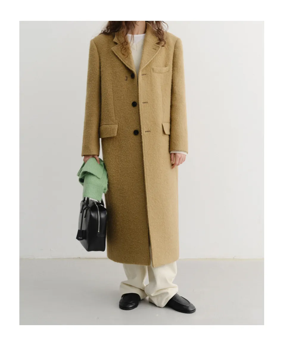 Boucle Wool 3-Button Coat