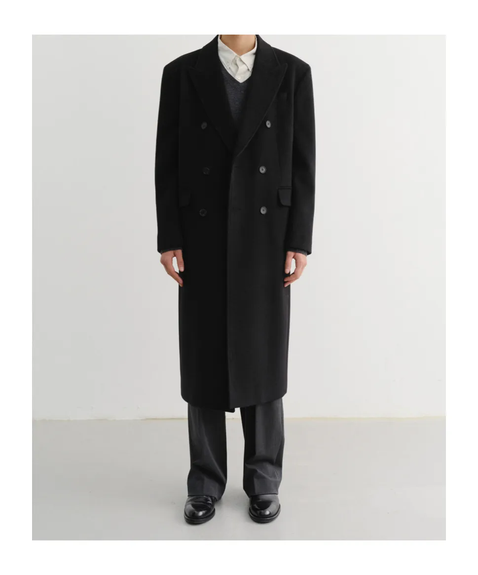 Double-Breasted Peak Lapel Coat