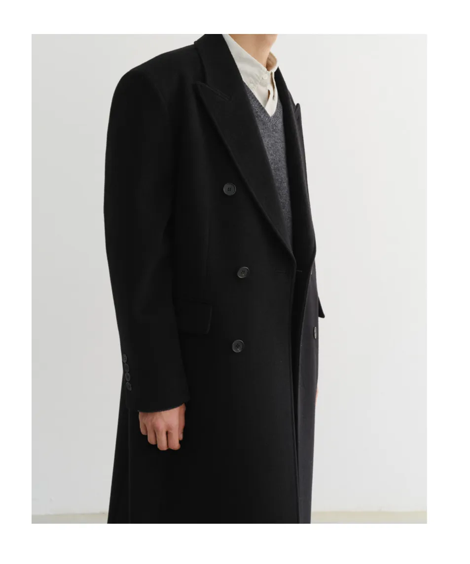 Double-Breasted Peak Lapel Coat