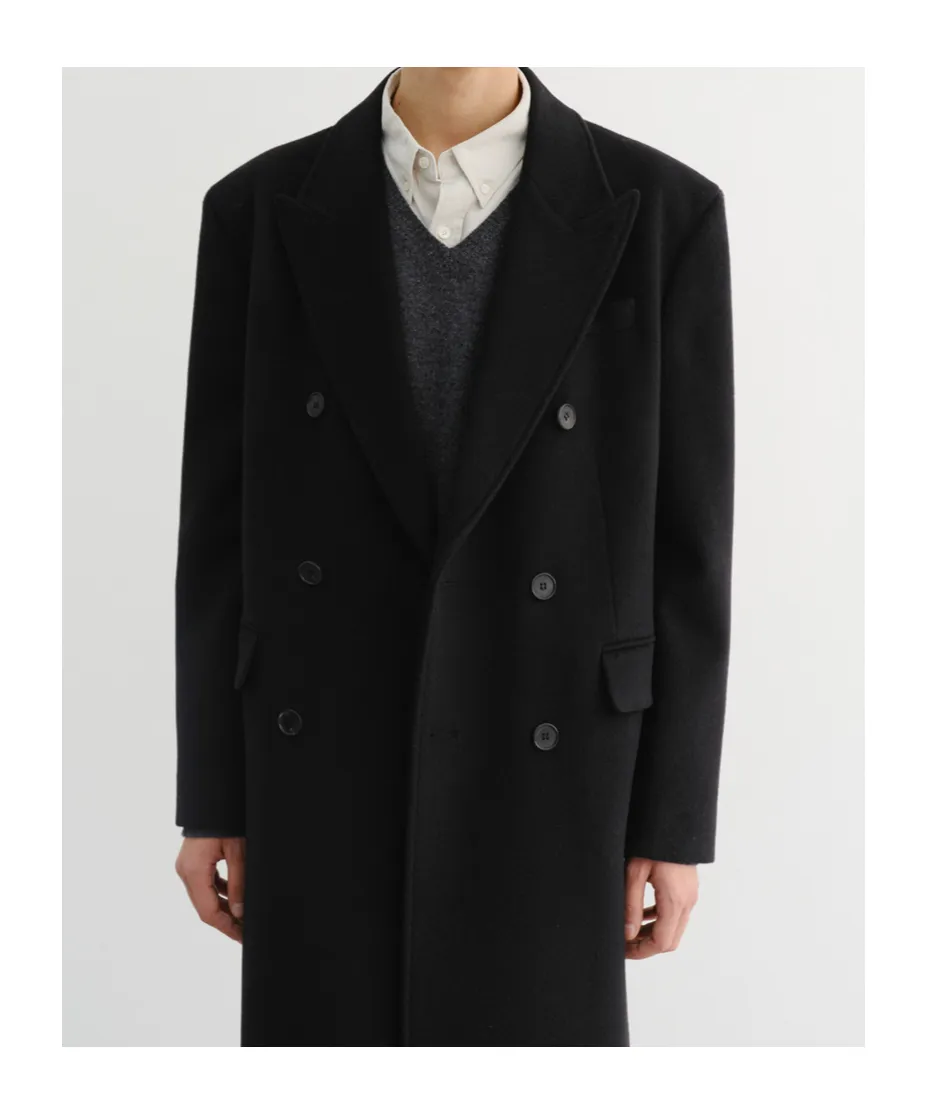 Double-Breasted Peak Lapel Coat