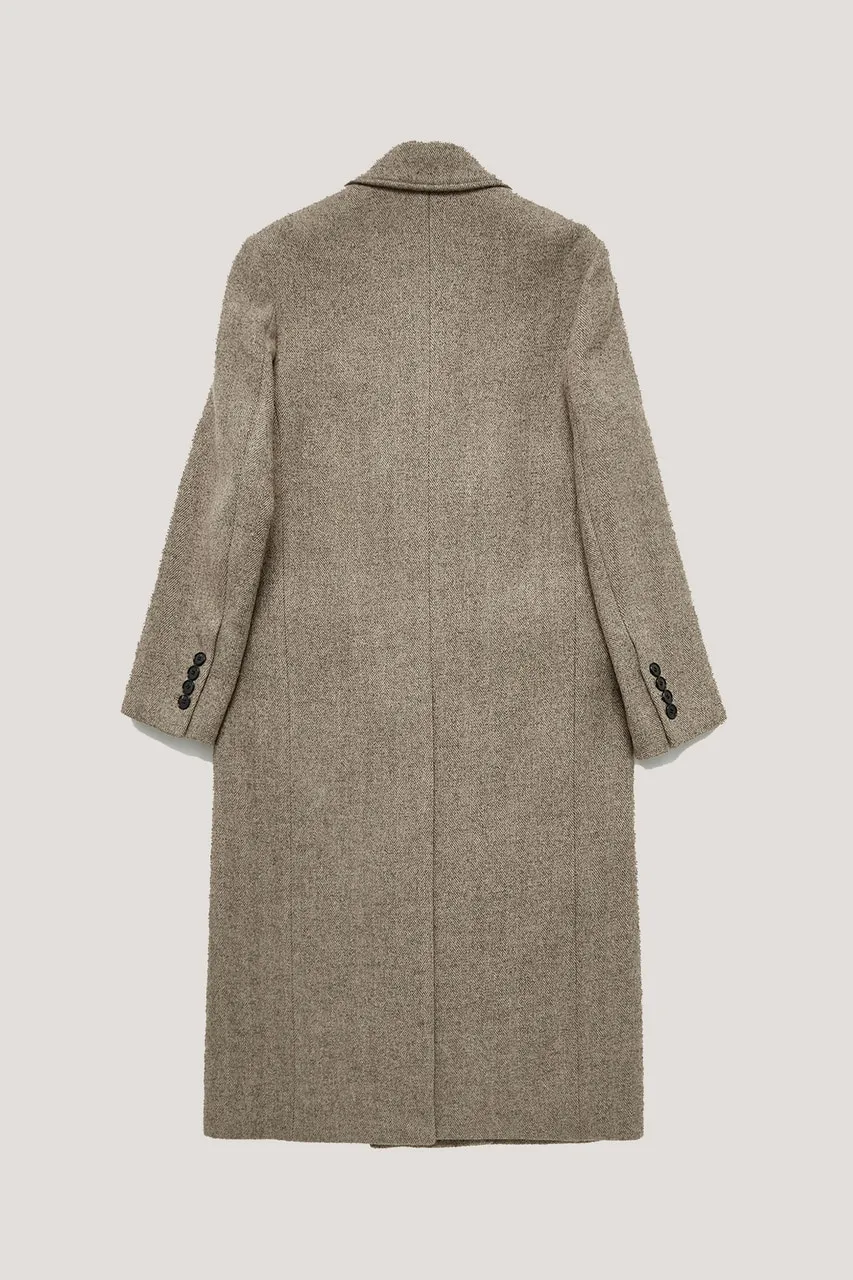 Double-Breasted Peak Lapel Coat