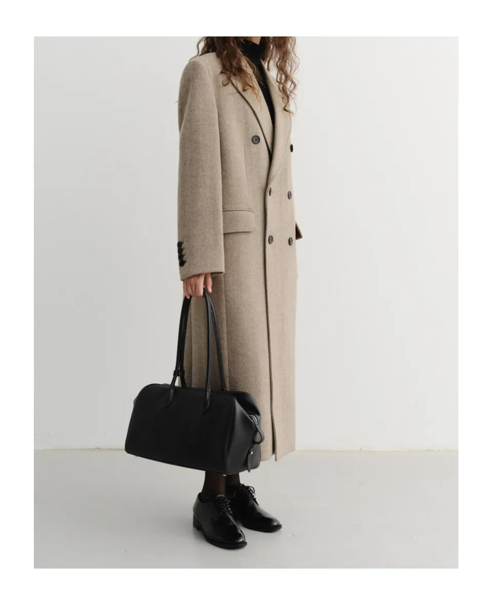 Double-Breasted Peak Lapel Coat