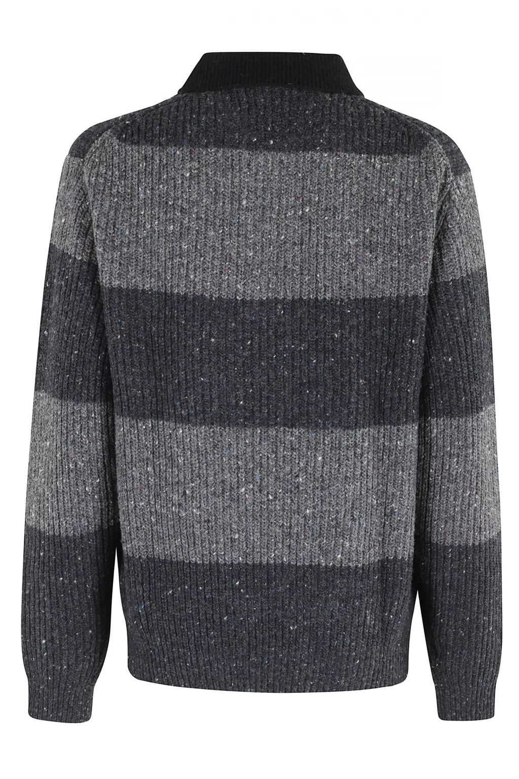 Chunky Rugby Striped Polo-Collar Sweater