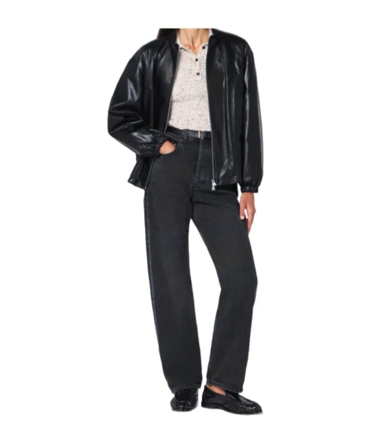 Faux Leather Zip Jacket