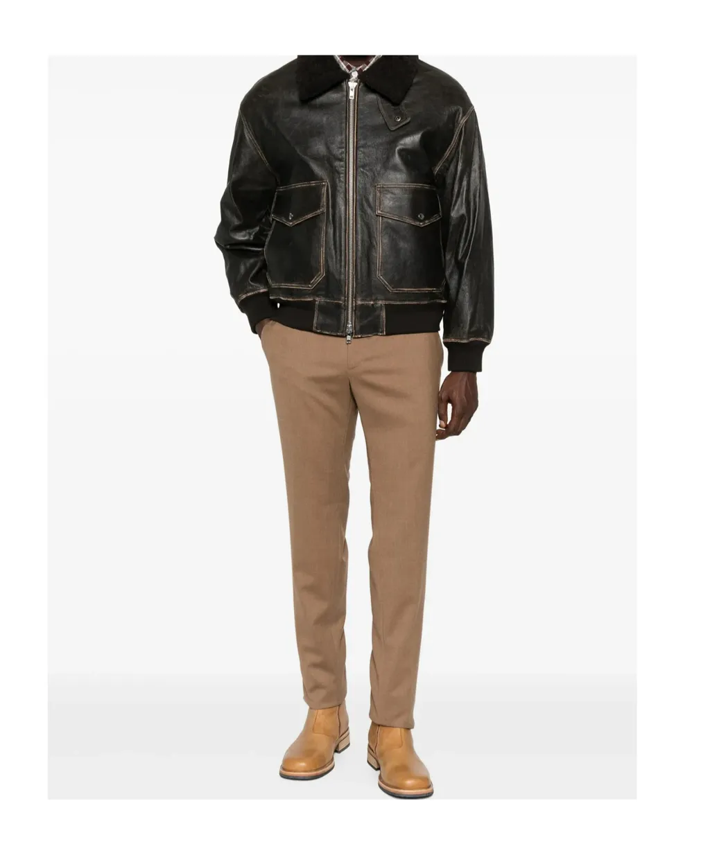 Leather Bomber Jacket