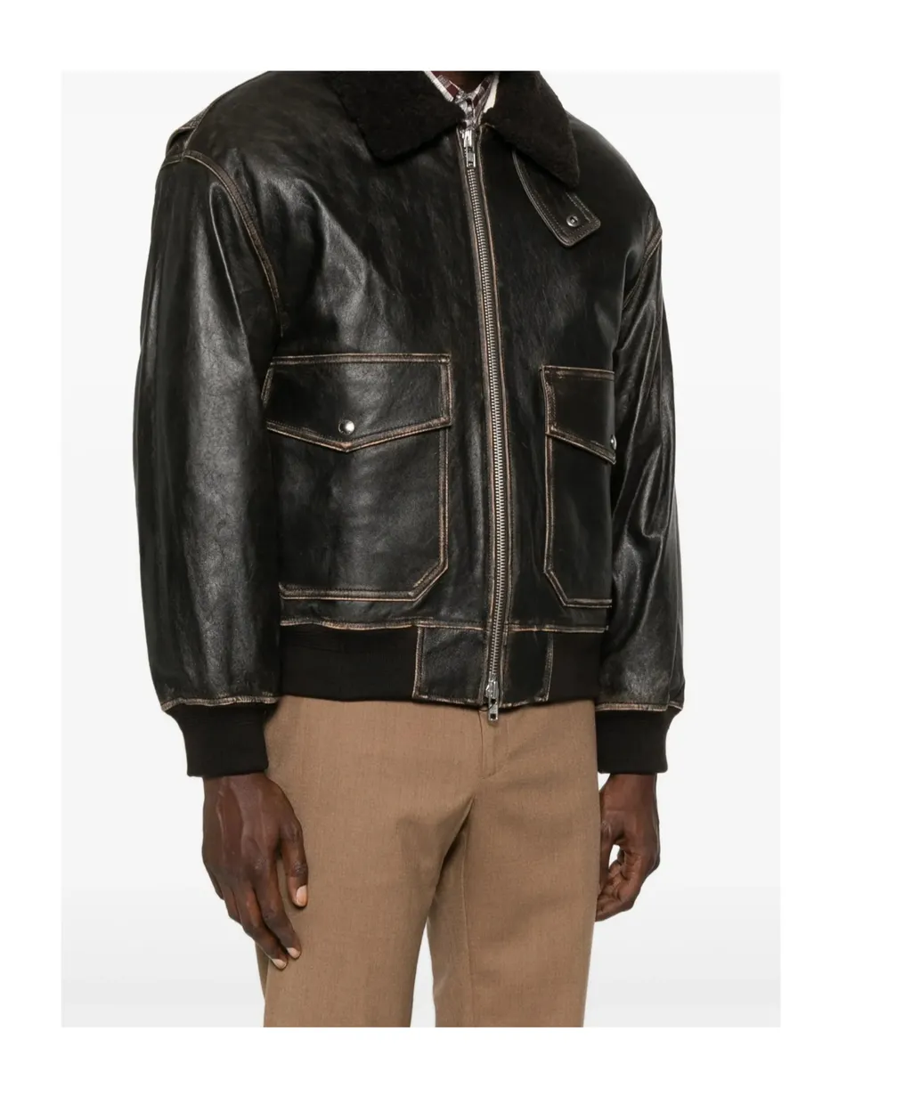 Leather Bomber Jacket