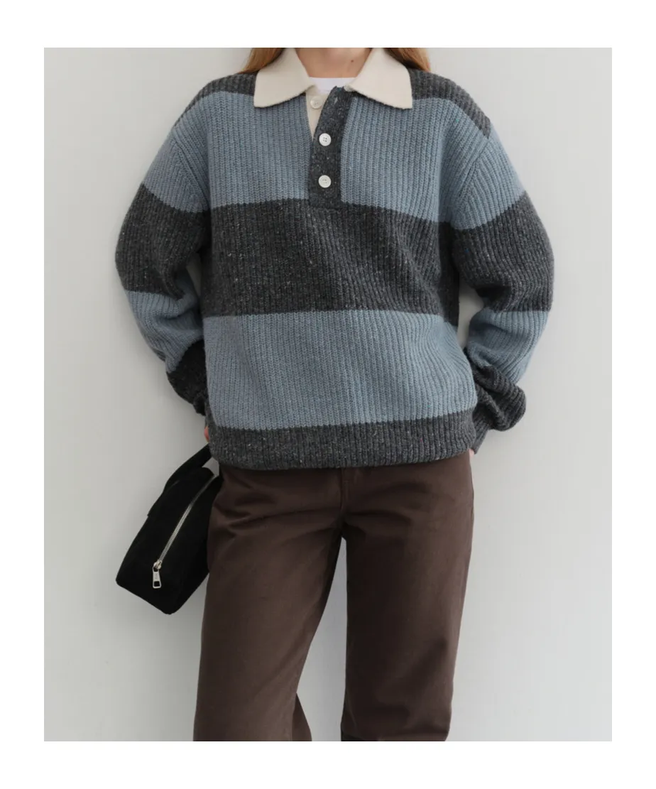 Striped Knit Polo