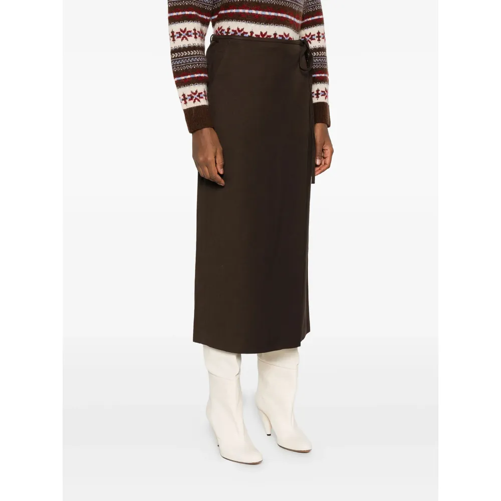 Asymmetrical Tie-Closure Skirt
