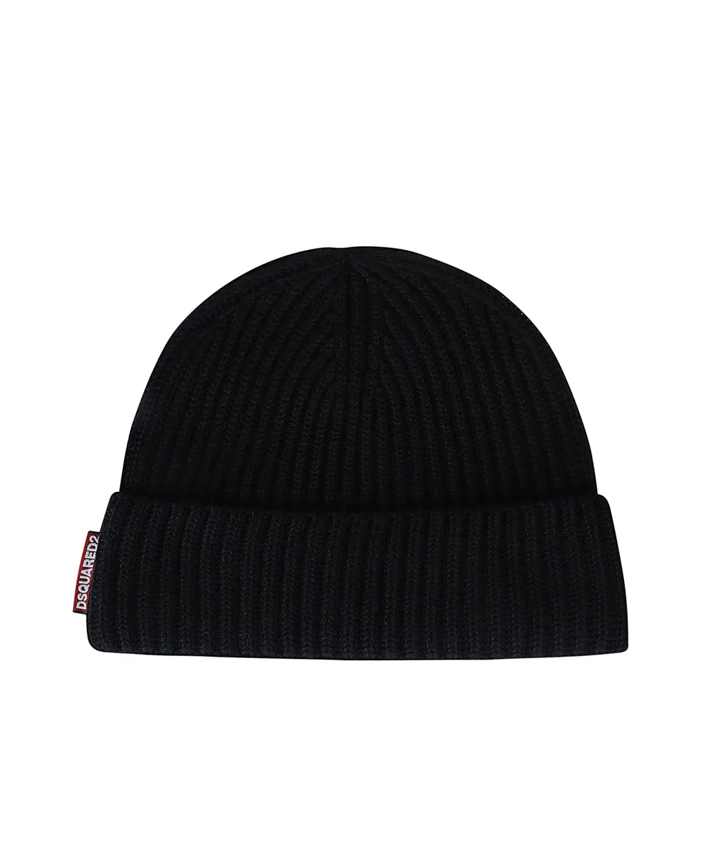 Logo Patch Scarf-Beanie Set