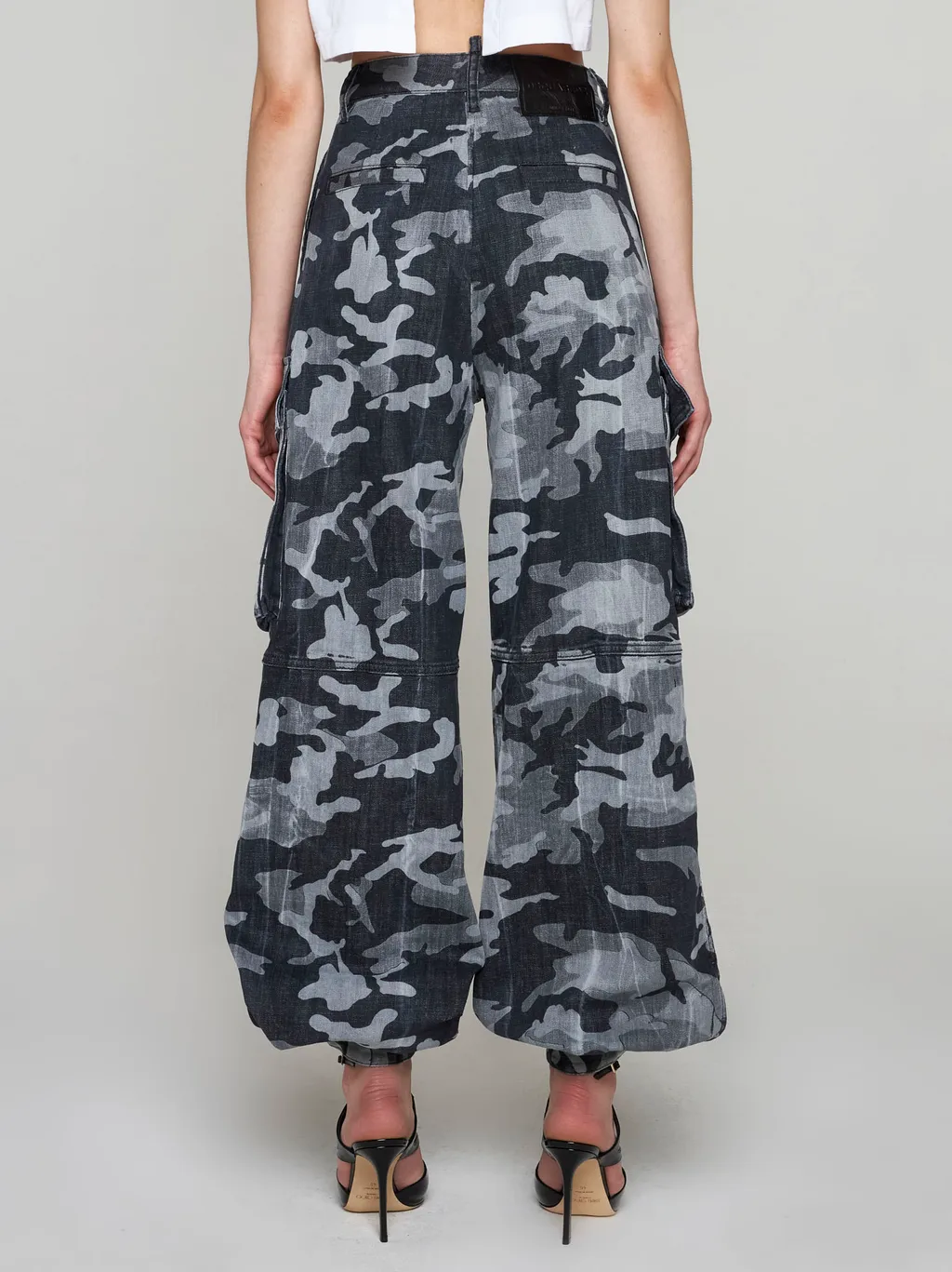 Camouflage-Print High Waist Tousers
