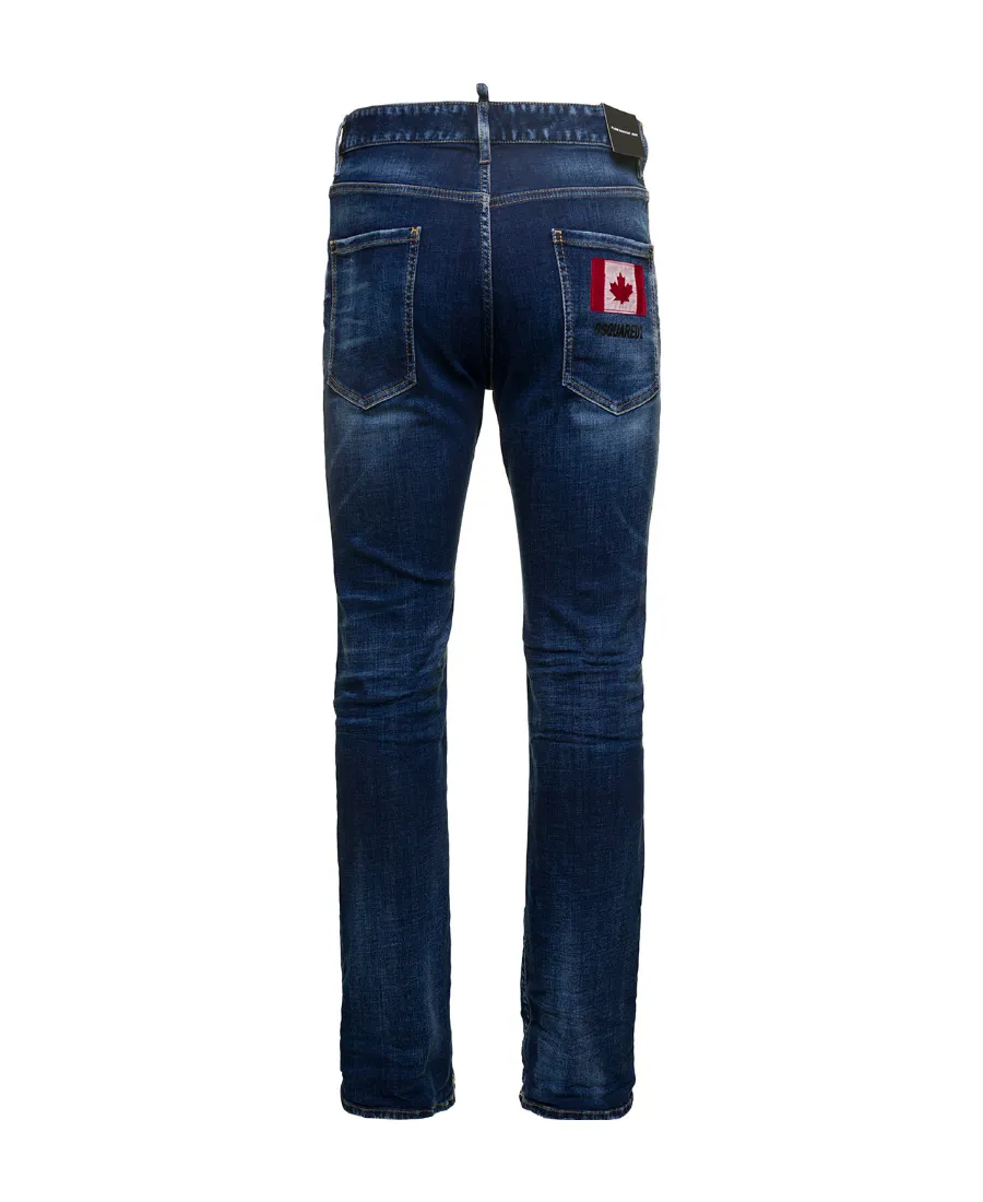 Straight-Leg Logo Printed Jeans