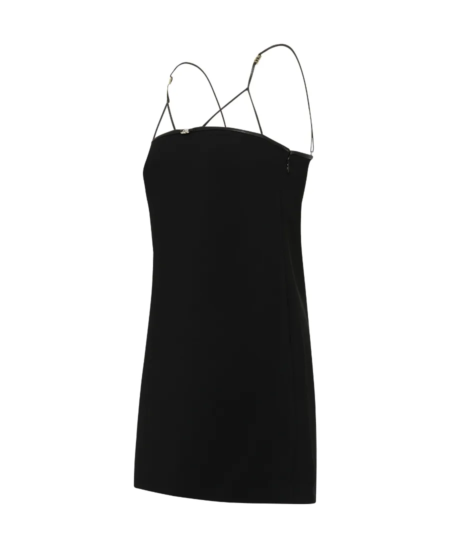 Logo Plaque Cut-Out Strappy Mini Dress
