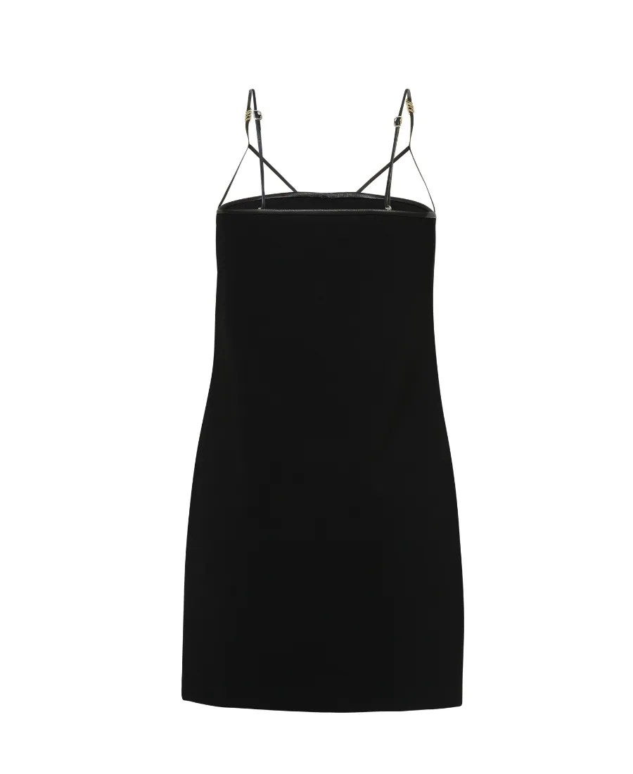 Logo Plaque Cut-Out Strappy Mini Dress