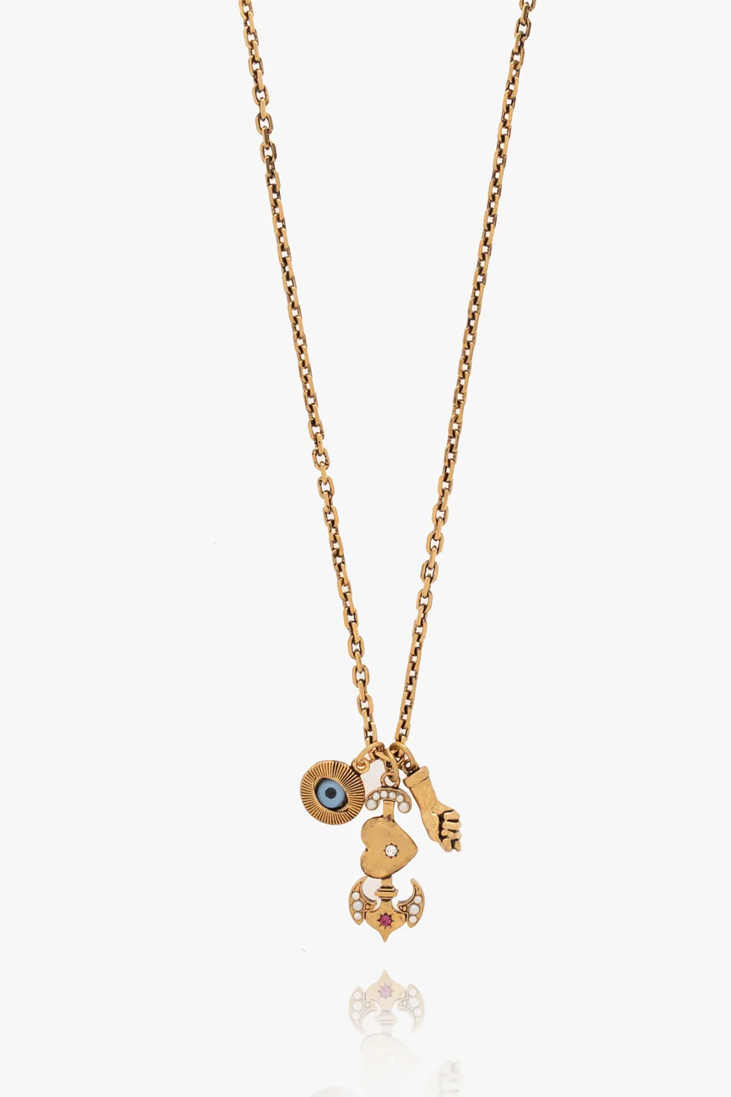 Charm-Detail Cable-Chain Necklace