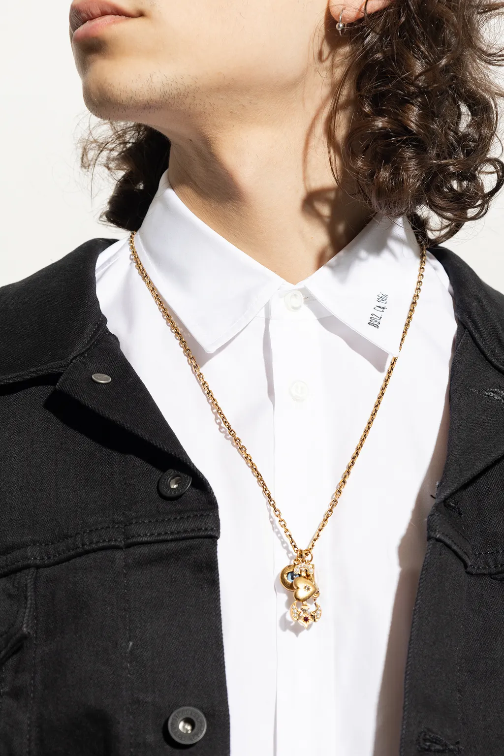 Charm-Detail Cable-Chain Necklace