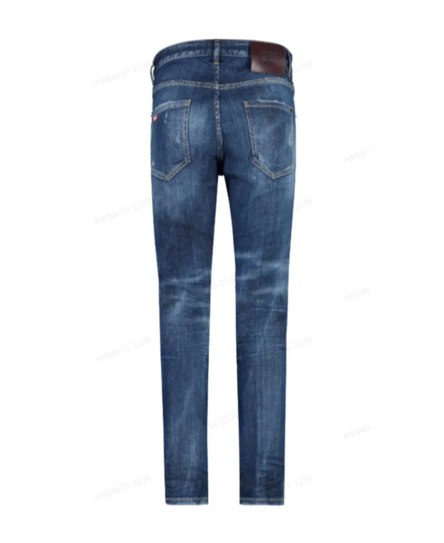 Mid Rise Distressed Skinny Jeans