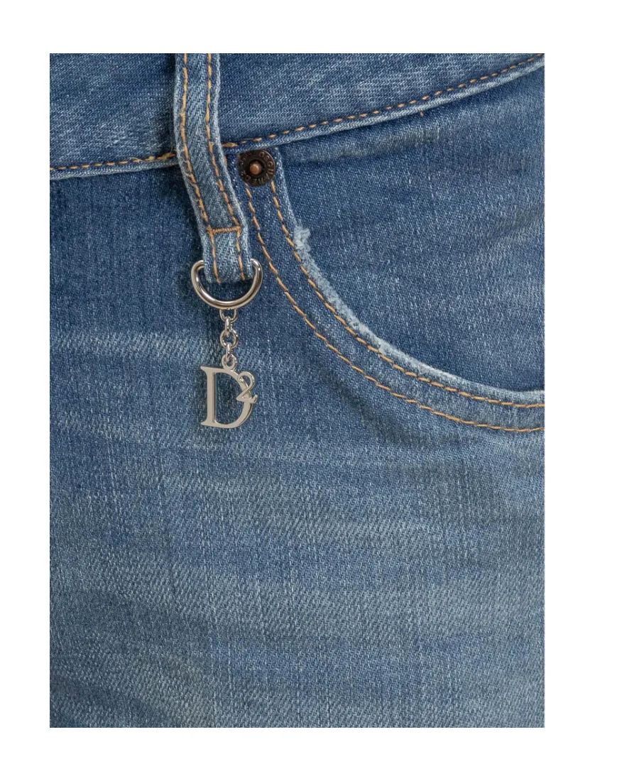 Tapered Leg Distressed Jeans