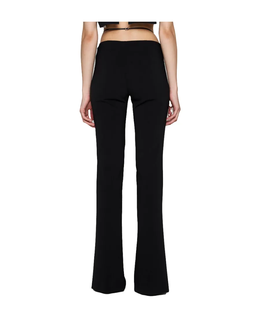 Strap Detailed Buckled Flared Pants