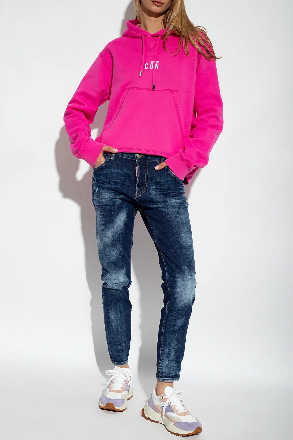 Dsquared2 Bleached-Effect Straight-Leg Skinny Jeans