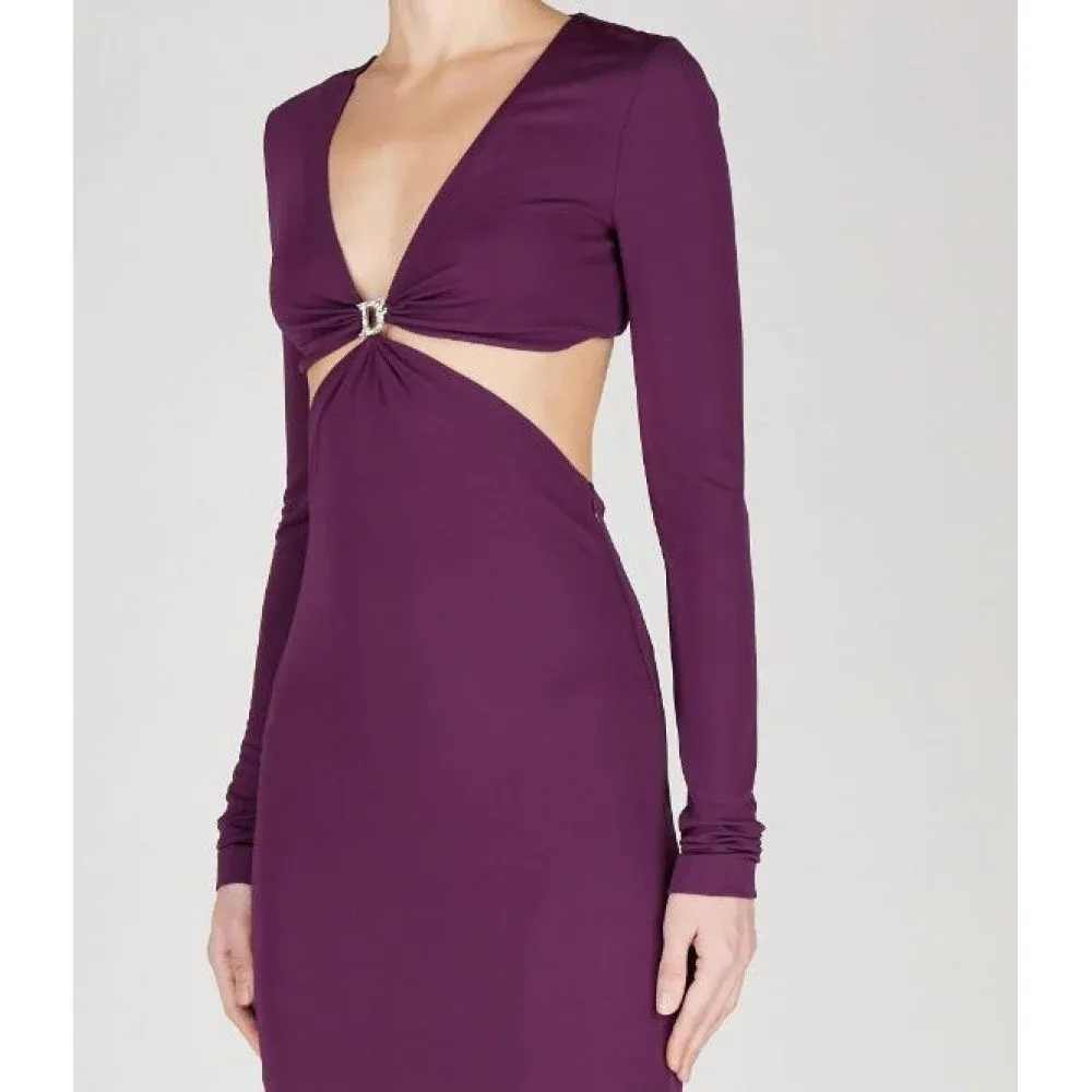 Cut-Out Long-Sleeved Mini Dress