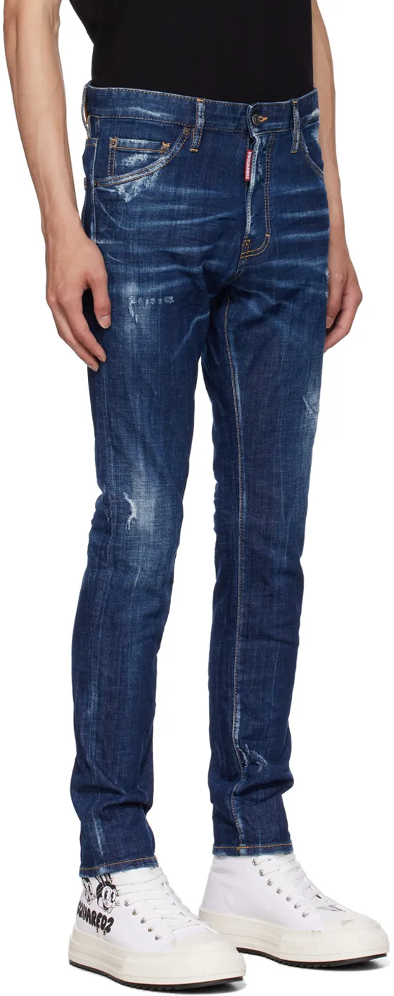 Mid-Rise Distressed Slim-Fit Jeans