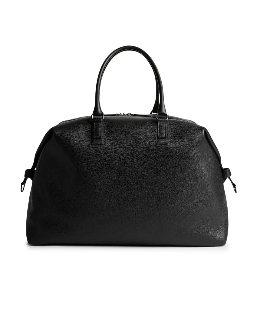 Logo-Printed Grained Zipped Tote Bag