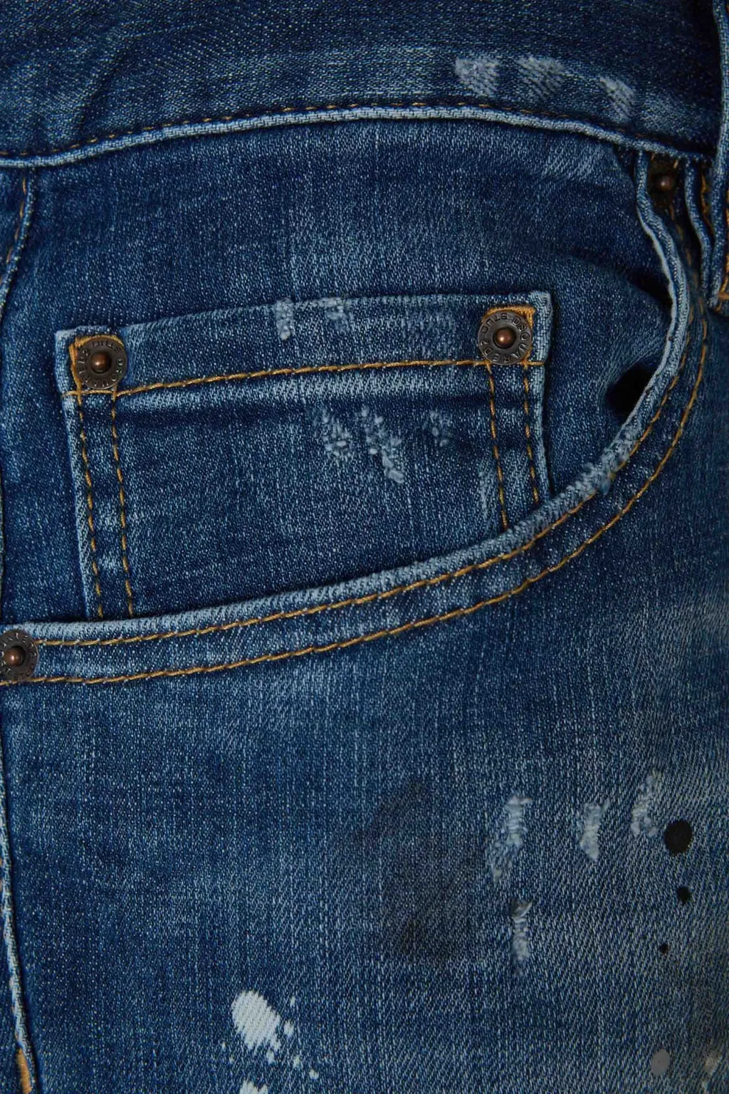 Paint Splash Detail Distressed Jeans