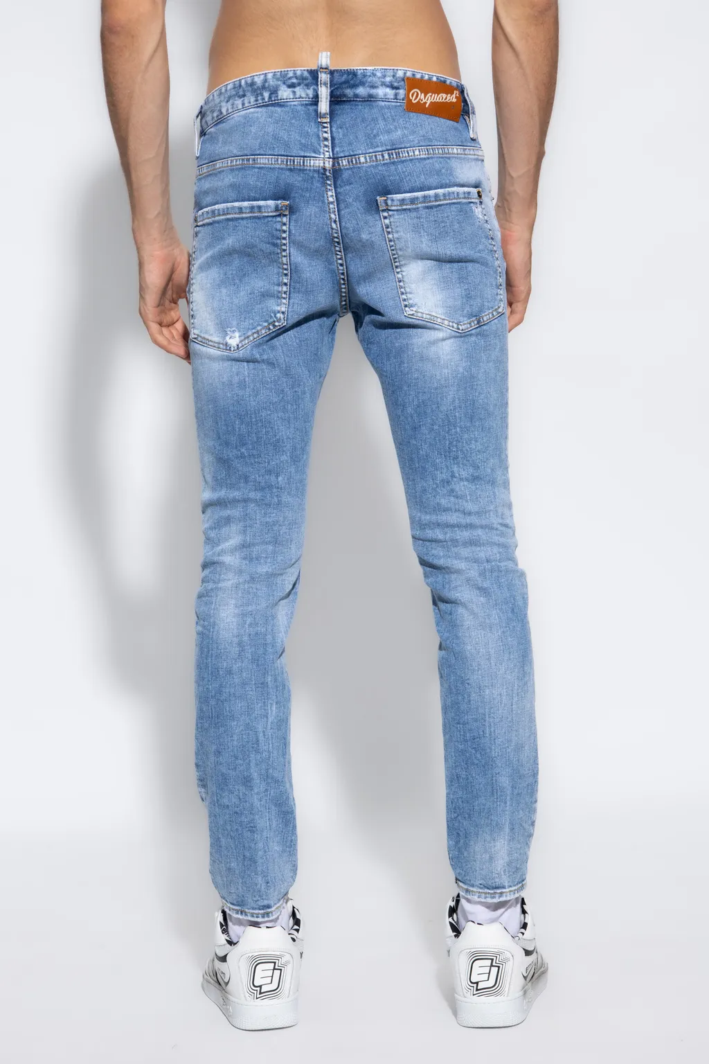 Mid-Rise Distressed Skinny Jeans