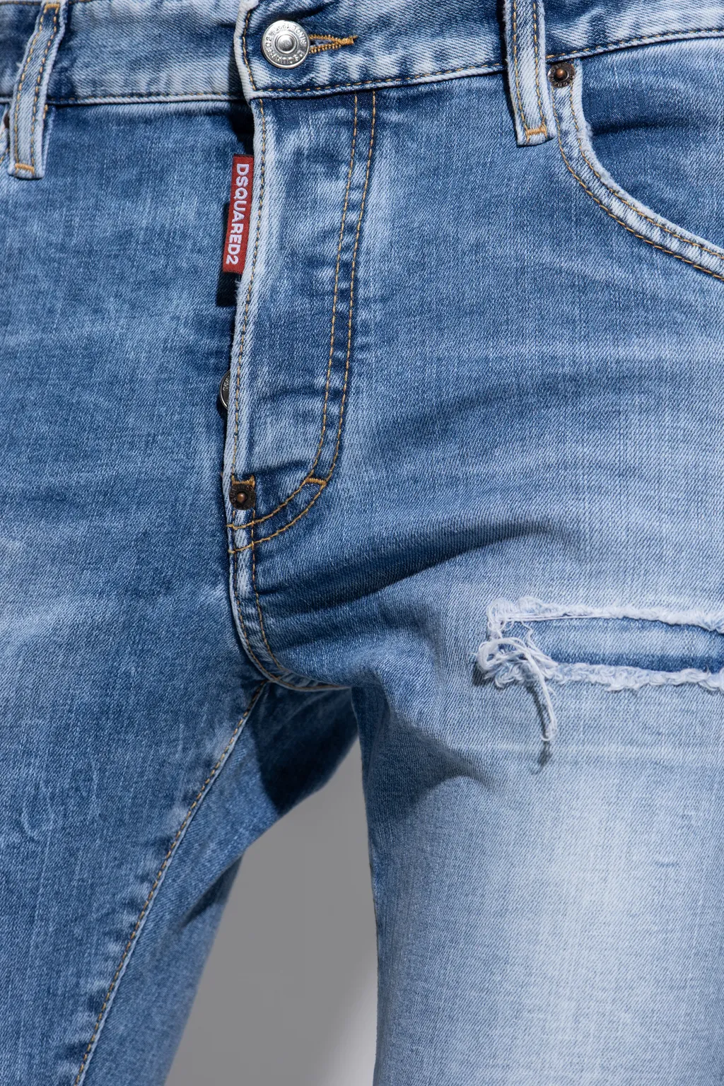 Mid-Rise Distressed Skinny Jeans