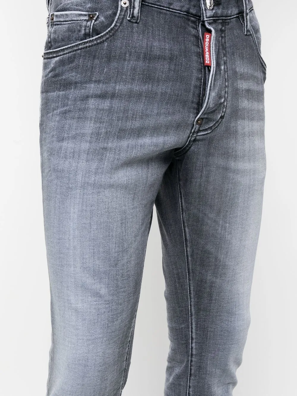 Faded Straight-Leg Skinny Jeans