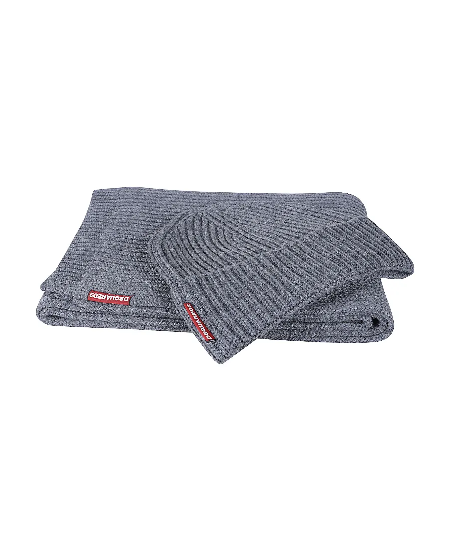 Logo Patch Scarf-Beanie Set