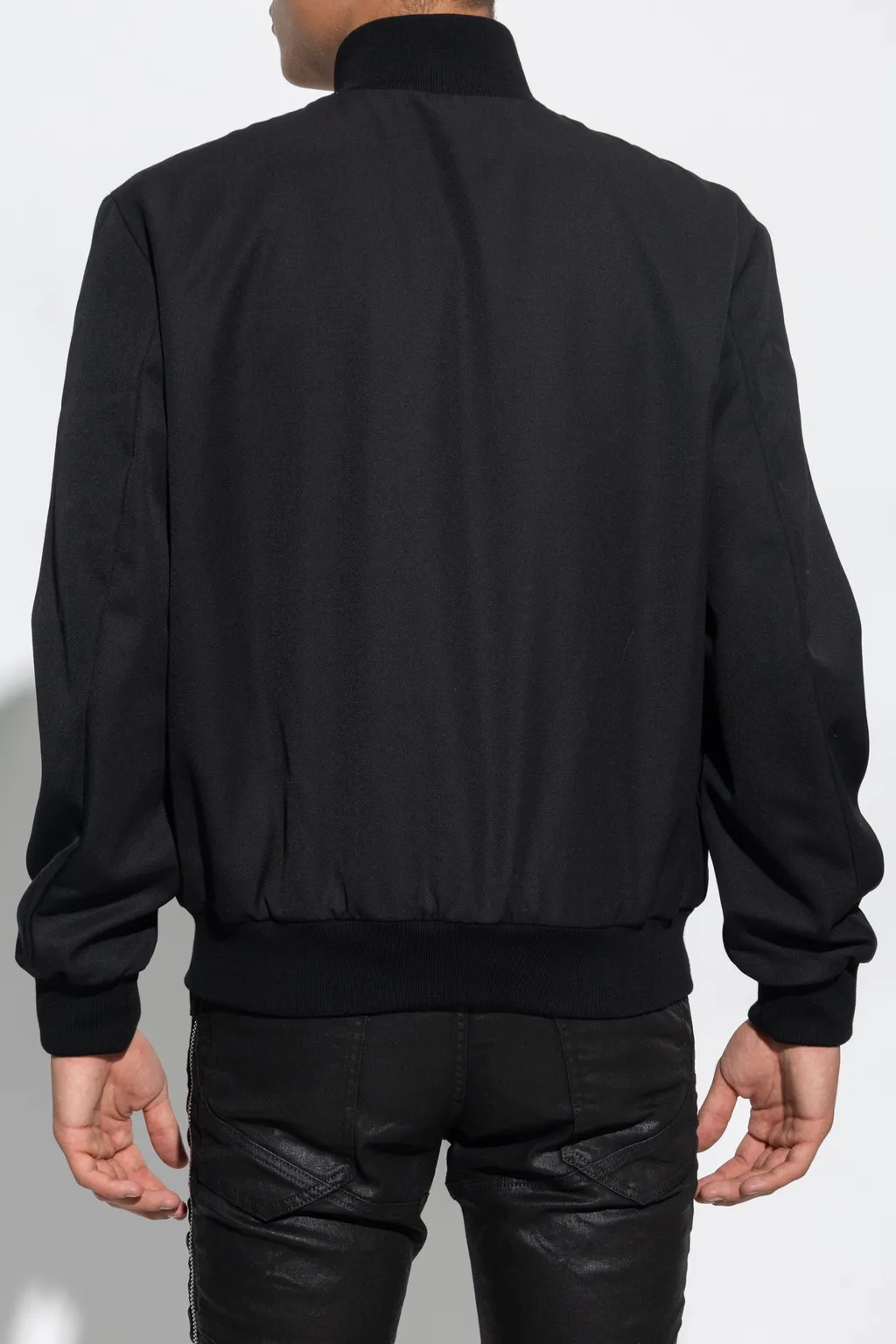 Logo Embroidered Zip-Up Bomber Jacket